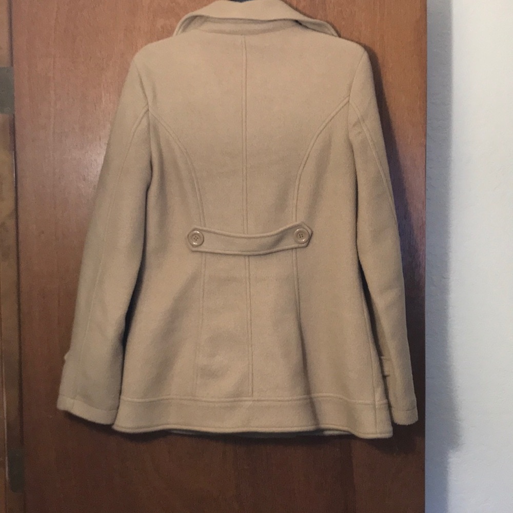 Faux Cashmere Tan Pea Coat - Picture 3 of 5